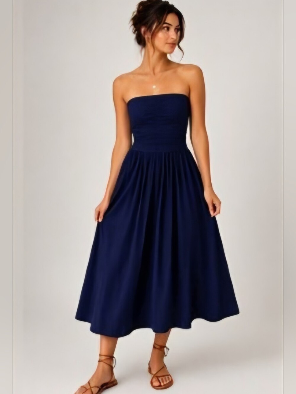 Band Of The Free Strapless Navy XL NWT Midi Dress - Picture 15 of 15